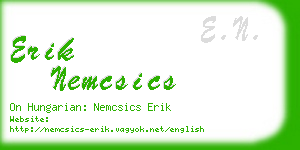 erik nemcsics business card